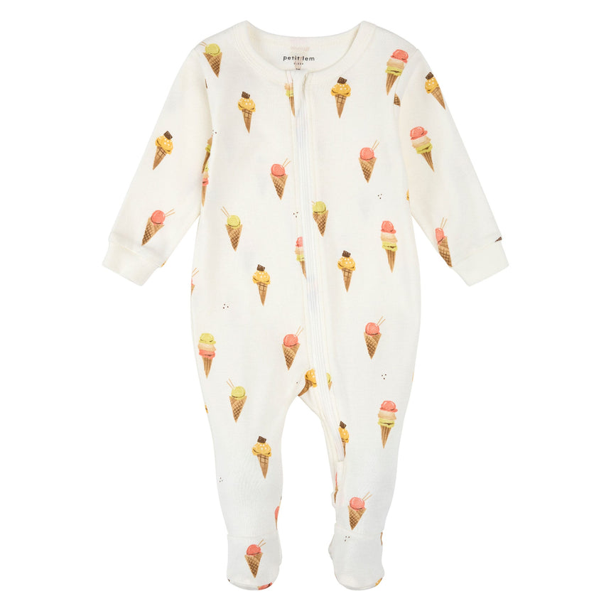Pyjama Crème Glacée 0-24mois-Petit Lem-Beige-Nouveau-né-LEM-26SRS19P04B-CLÉMENT