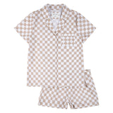 Pyjama Femme Damier-Petit Lem-Taupe-XS-LEM-26SRS21F02A-CLÉMENT