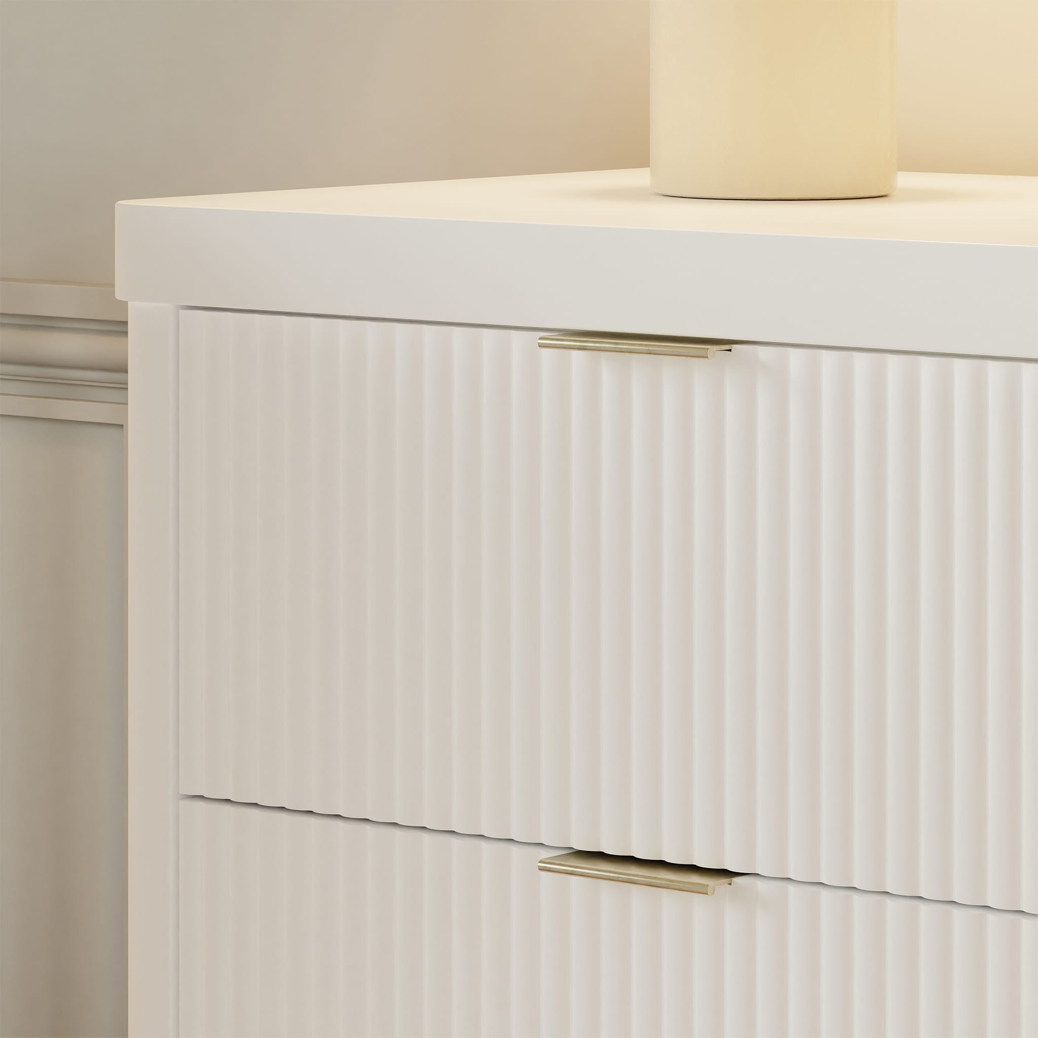 Commode 6 tiroirs Brimsley Tambour - Blanc Chaud - Namesake – CLÉMENT