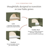 Couchette Convertible 3-en-1 Moab - Olive/Cendre-Babyletto-LET-M30201OLSH-CLÉMENT