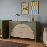 Bureau 6 Tiroirs Moab - Olive/Cendre (Assemblée)-Babyletto-LET-M30216OLSH-CLÉMENT