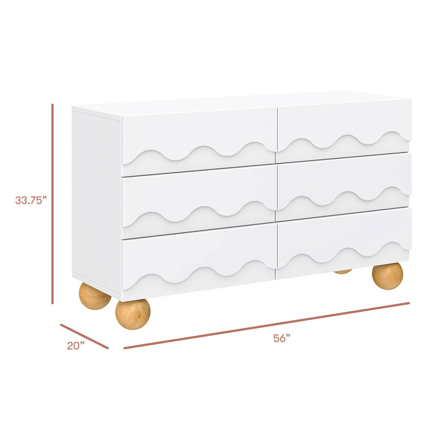 Commode 6 Tiroirs Lido Wave - Blanc-Babyletto-LET-M31116WHY-CLÉMENT