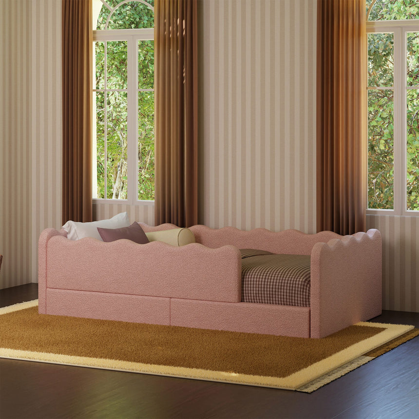 Lit Simple Rizo Inspiré Montessori - Boucle Rose-Babyletto-LET-M31376PRSB-CLÉMENT