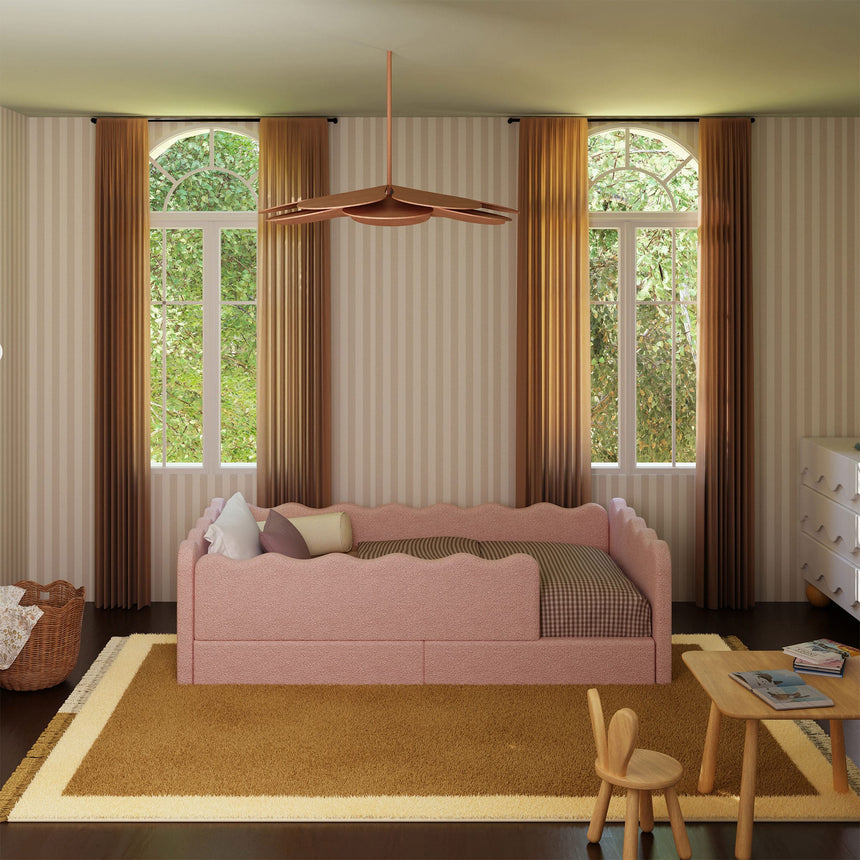 Lit Simple Rizo Inspiré Montessori - Boucle Rose-Babyletto-LET-M31376PRSB-CLÉMENT