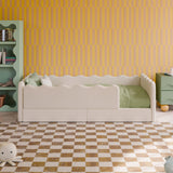 Lit Simple Rizo Inspiré Montessori - Boucle Ivoire-Babyletto-LET-M31376PWB-CLÉMENT
