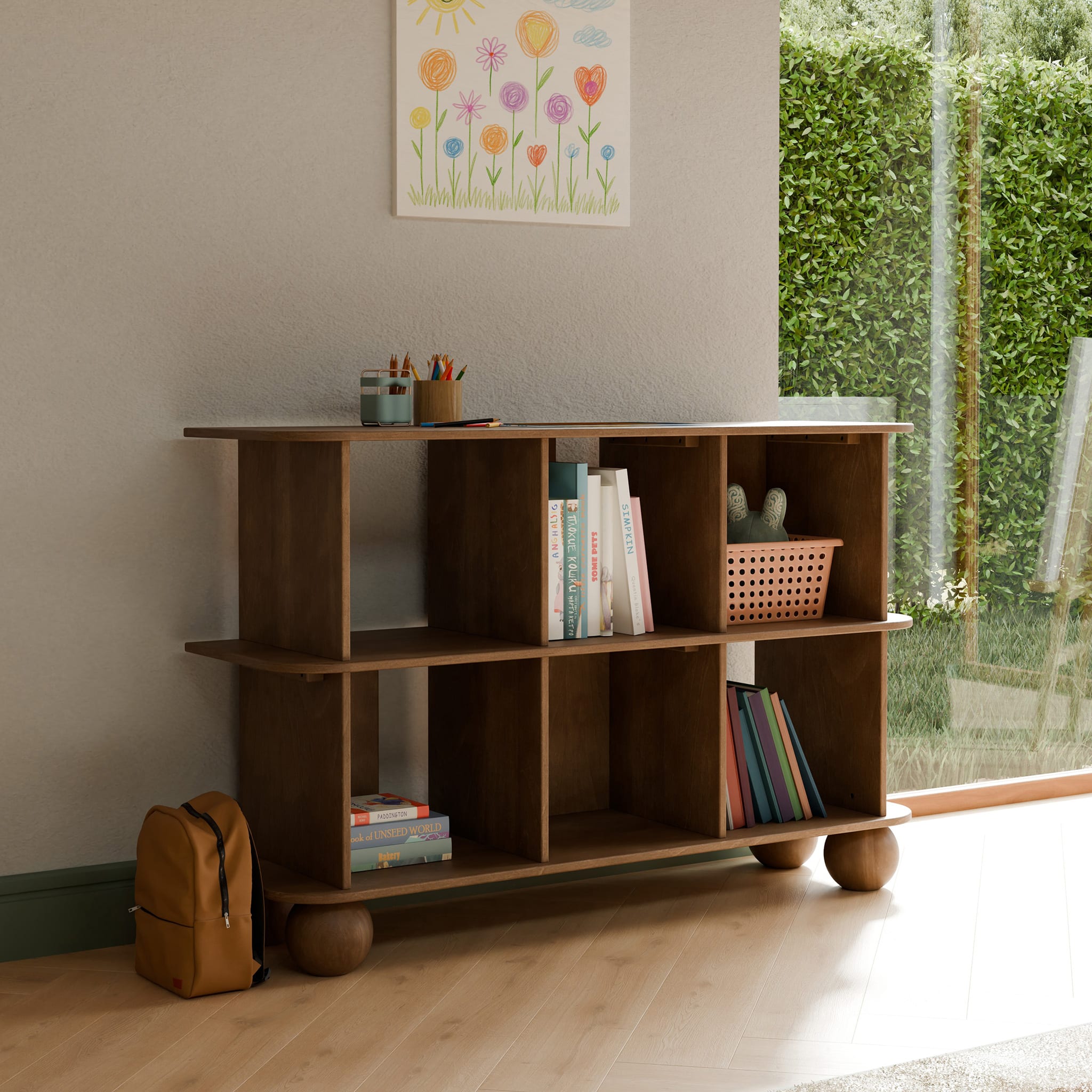 Crosby Open Bookcase - Walnut Natural – CLÉMENT