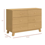 Commode 6 Tiroirs Hudson - Miel-Babyletto-LET-M32526HY-CLÉMENT