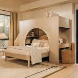 Lit Mezzanine avec Escalier Moab - Taupe / Cendre-Babyletto-LET-M32971TPESH-CLÉMENT