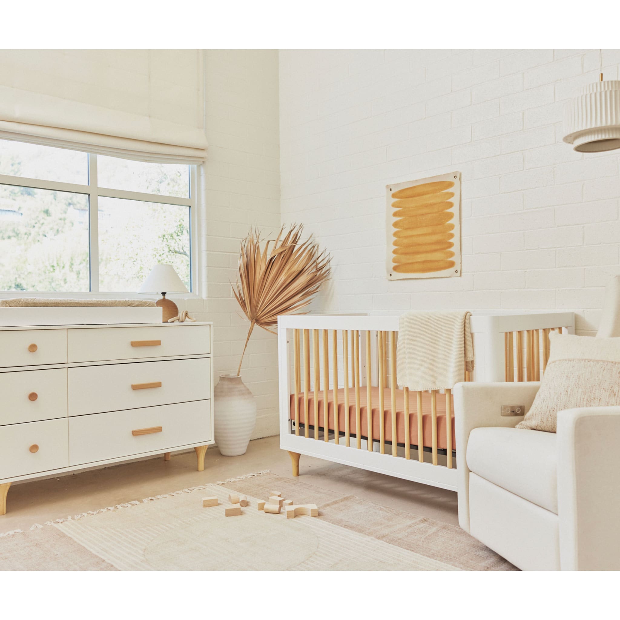 Couchette Convertible 3 en 1 Lolly - Blanc / Naturel - Babyletto