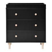 Meuble à Langer 3 Tiroirs avec Plateau Amovible Lolly - Noir / Naturel Lavé-Babyletto-LET-M9023BNX-CLÉMENT