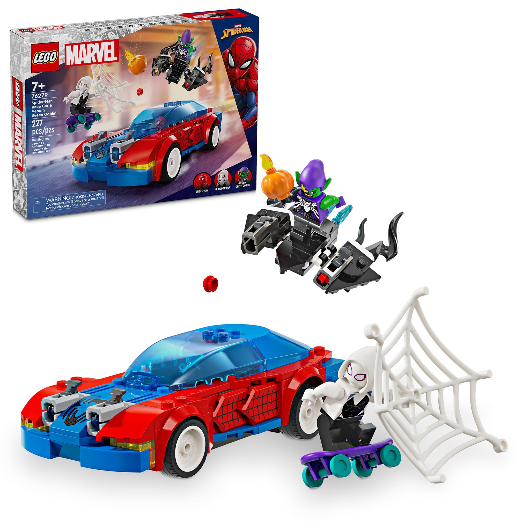 LEGO® Marvel La voiture de course de Spider-Man et le Bouffon vert