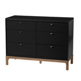 Commode 6 Tiroirs Laurel - Noir/Noyer-Little Seeds-LIS-CG007SCBP-CLÉMENT