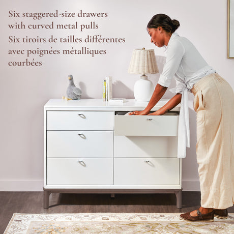 Commode 6 Tiroirs Laurel - Noir/Noyer-Little Seeds-LIS-CG007SCBP-CLÉMENT