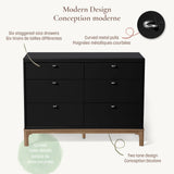 Commode 6 Tiroirs Laurel - Noir/Noyer-Little Seeds-LIS-CG007SCBP-CLÉMENT