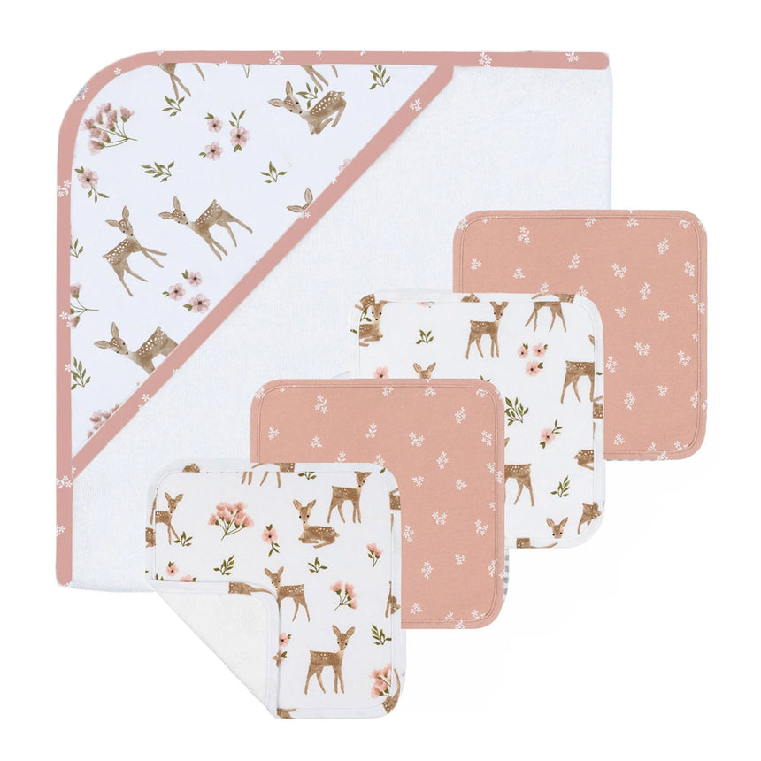 Ensemble Cadeau pour le Bain 5 Pièces - Jardin Sophia-Serviettes De Bain (823)-Living Textiles-CLÉMENT