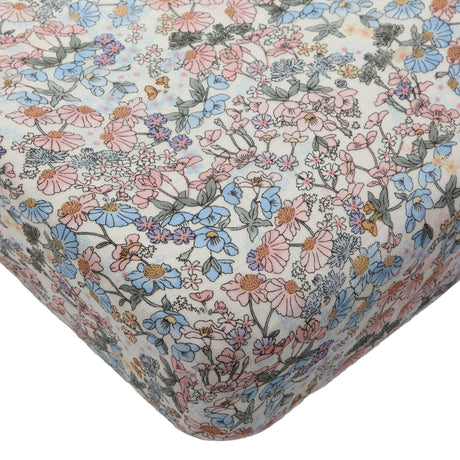 Drap Contour pour Lit de Bébé - Mousseline Bambou Jardin Anglais-Loulou Lollipop-LLP-CRIBENG-CLÉMENT