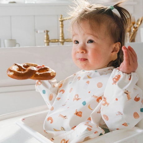 Bavoir Manches Longues Imperméable - Déjeuner-Loulou Lollipop-LLP-LSBIBFBK-CLÉMENT