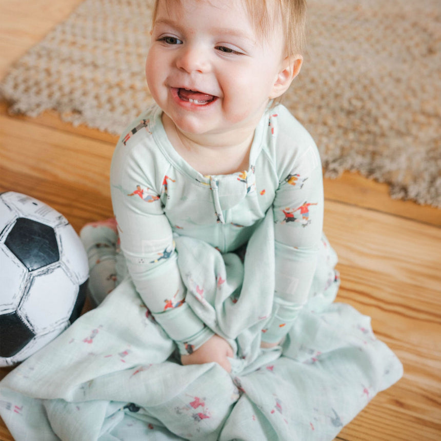 Couverture Mousseline Bambou - Soccer-Loulou Lollipop-LLP-SWBGM-CLÉMENT