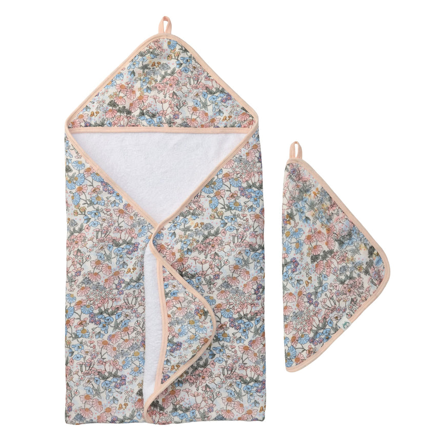 Ensemble Serviette à Capuchon - Jardin Anglais-Loulou Lollipop-LLP-TWENG-CLÉMENT