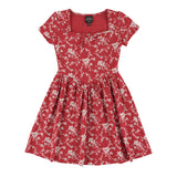 Robe Côtelée Fleurs Cerises 7-14ans-Look-Bordeaux-S-LOK-1263506C-BOR-CLÉMENT