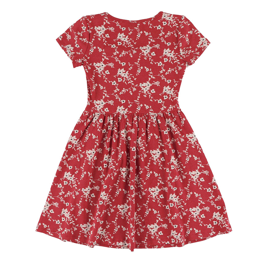 Robe Côtelée Fleurs Cerises 7-14ans-Look-LOK-1263506C-BOR-CLÉMENT