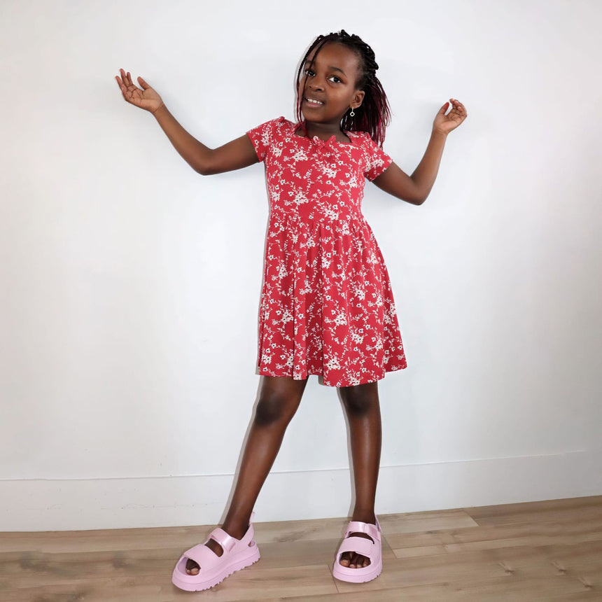 Robe Côtelée Fleurs Cerises 7-14ans-Look-LOK-1263506C-BOR-CLÉMENT