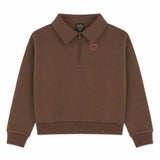 Polo Ouaté Zip Blush & Boucle 7-14ans-Look-Brun-S-LOK-2263477C-CLÉMENT