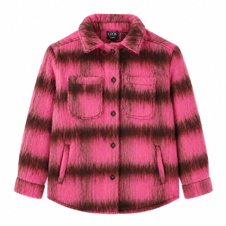 Plaid Bow & Blush Shacket 7-14