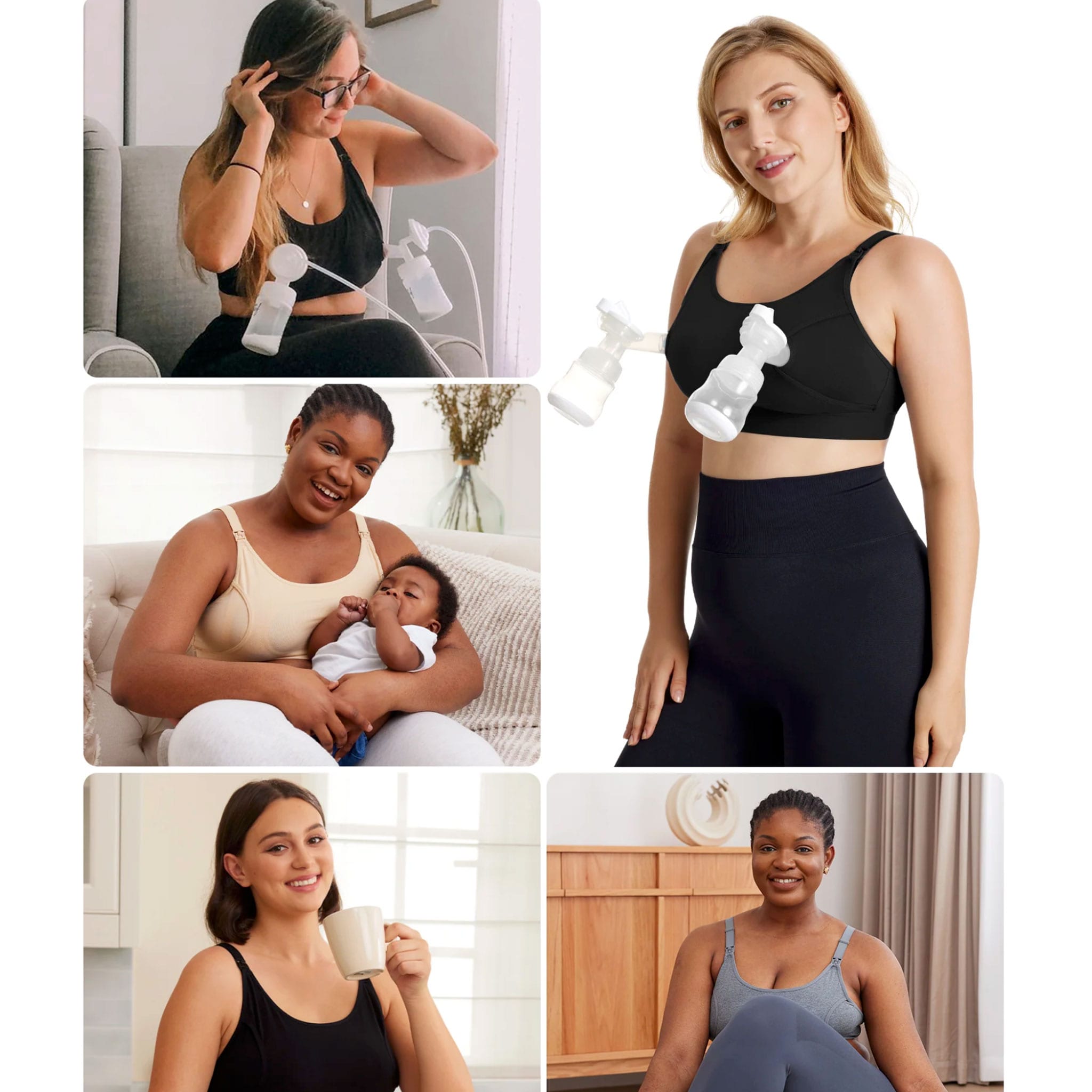 Soutien-gorge D'allaitement En Coton Préformé Bonnet C - Sans Armature, Ouverture Facile, Bretelles Réglables - 5