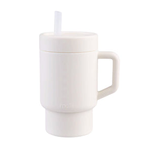 Tasse avec paille en silicone – Ivoire LUXE-Melii-MEI-40317-CLÉMENT