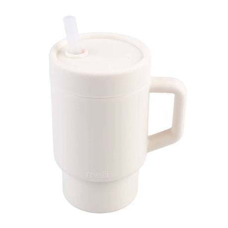 Tasse avec paille en silicone – Ivoire LUXE-Melii-MEI-40317-CLÉMENT