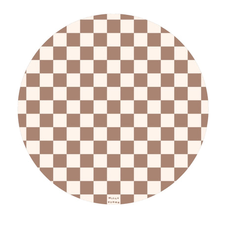 Tapis Catch All pour les repas et les jeux – Damier caramel-Milly Stone-MLS-CAM024-CLÉMENT