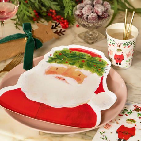 Assiettes en papier Père Noël (x 8)-Meri Meri-MME-303639-CLÉMENT