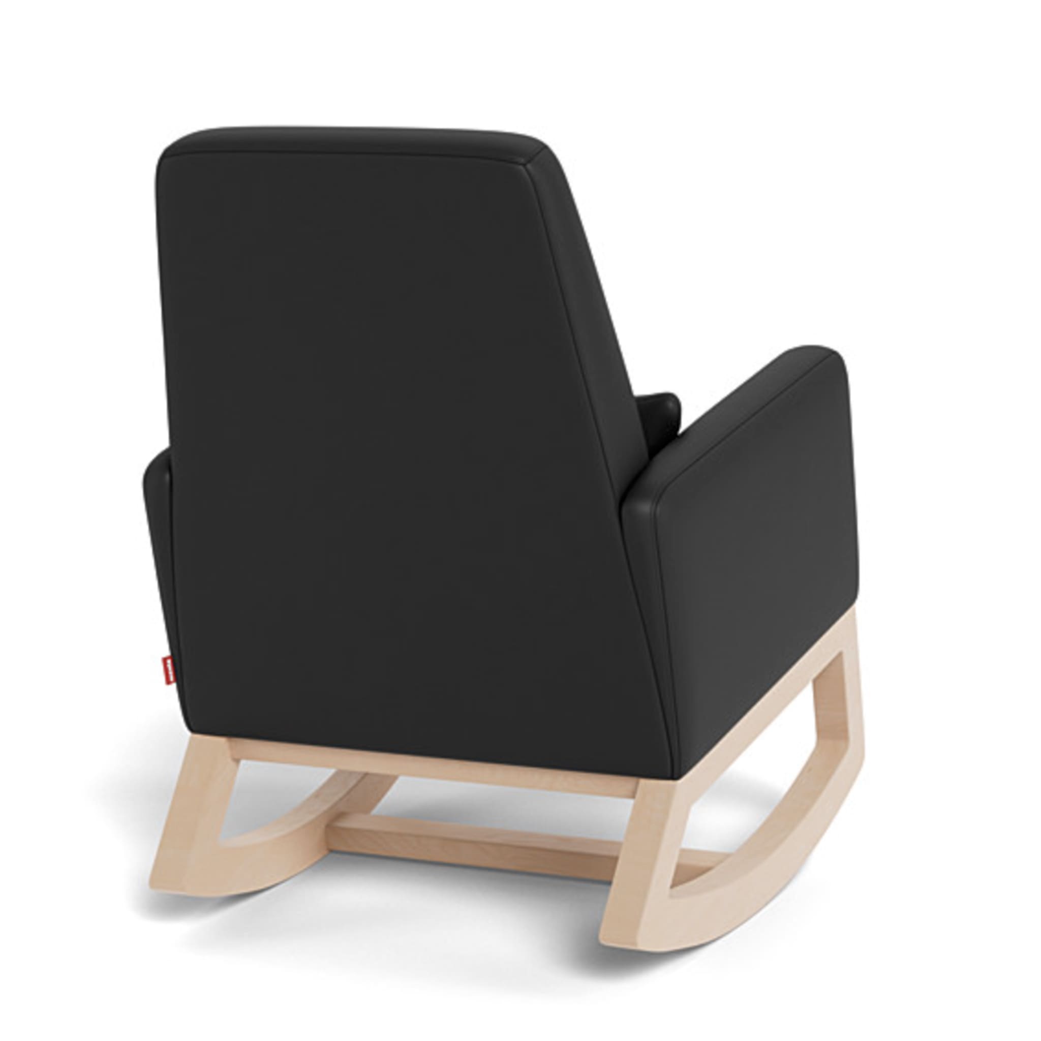 Joya Rocking Chair - Black Leather / Natural Wood – CLÉMENT