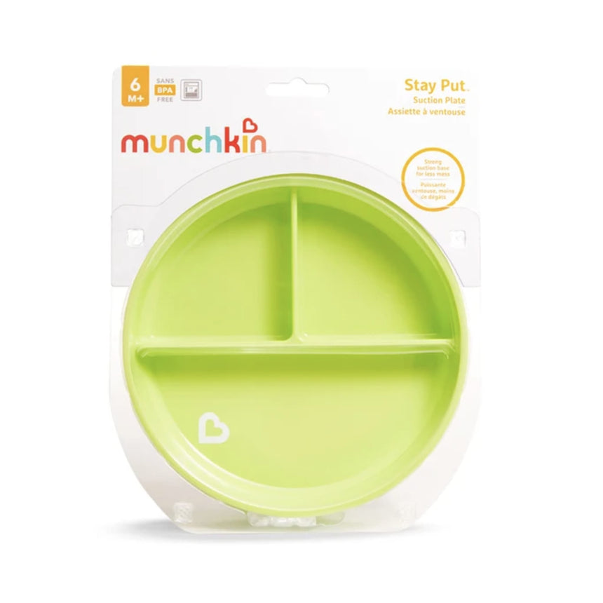 Assiette à Compartiment Ventouse - Vert-Munchkin-MUN-28296-VERT-CLÉMENT