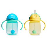 Gobelets d’Apprentissage Any Angle à Paille Lestée 7 oz (2) - Bleu/Jaune-Munchkin-MUN-28728P-CLÉMENT