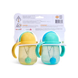 Gobelets d’Apprentissage Any Angle à Paille Lestée 7 oz (2) - Bleu/Jaune-Munchkin-MUN-28728P-CLÉMENT