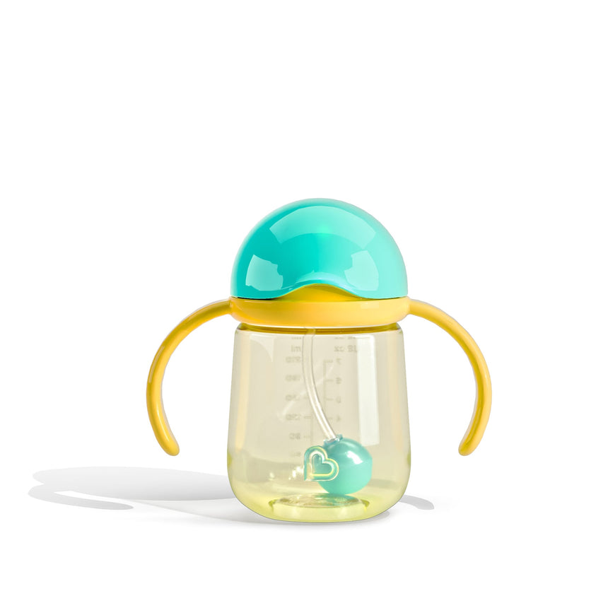 Gobelets d’Apprentissage Any Angle à Paille Lestée 7 oz (2) - Bleu/Jaune-Munchkin-MUN-28728P-CLÉMENT