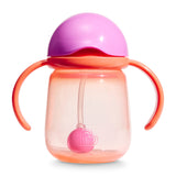 Gobelets d’Apprentissage Any Angle à Paille Lestée 7 oz (2) - Corail/Menthe-Munchkin-MUN-28729P-CLÉMENT