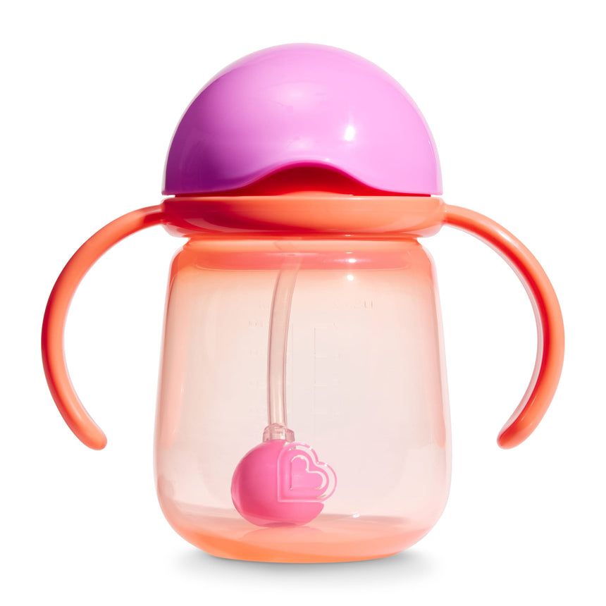 Gobelets d’Apprentissage Any Angle à Paille Lestée 7 oz (2) - Corail/Menthe-Munchkin-MUN-28729P-CLÉMENT
