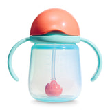 Gobelets d’Apprentissage Any Angle à Paille Lestée 7 oz (2) - Corail/Menthe-Munchkin-MUN-28729P-CLÉMENT