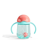 Gobelets d’Apprentissage Any Angle à Paille Lestée 7 oz (2) - Corail/Menthe-Munchkin-MUN-28729P-CLÉMENT