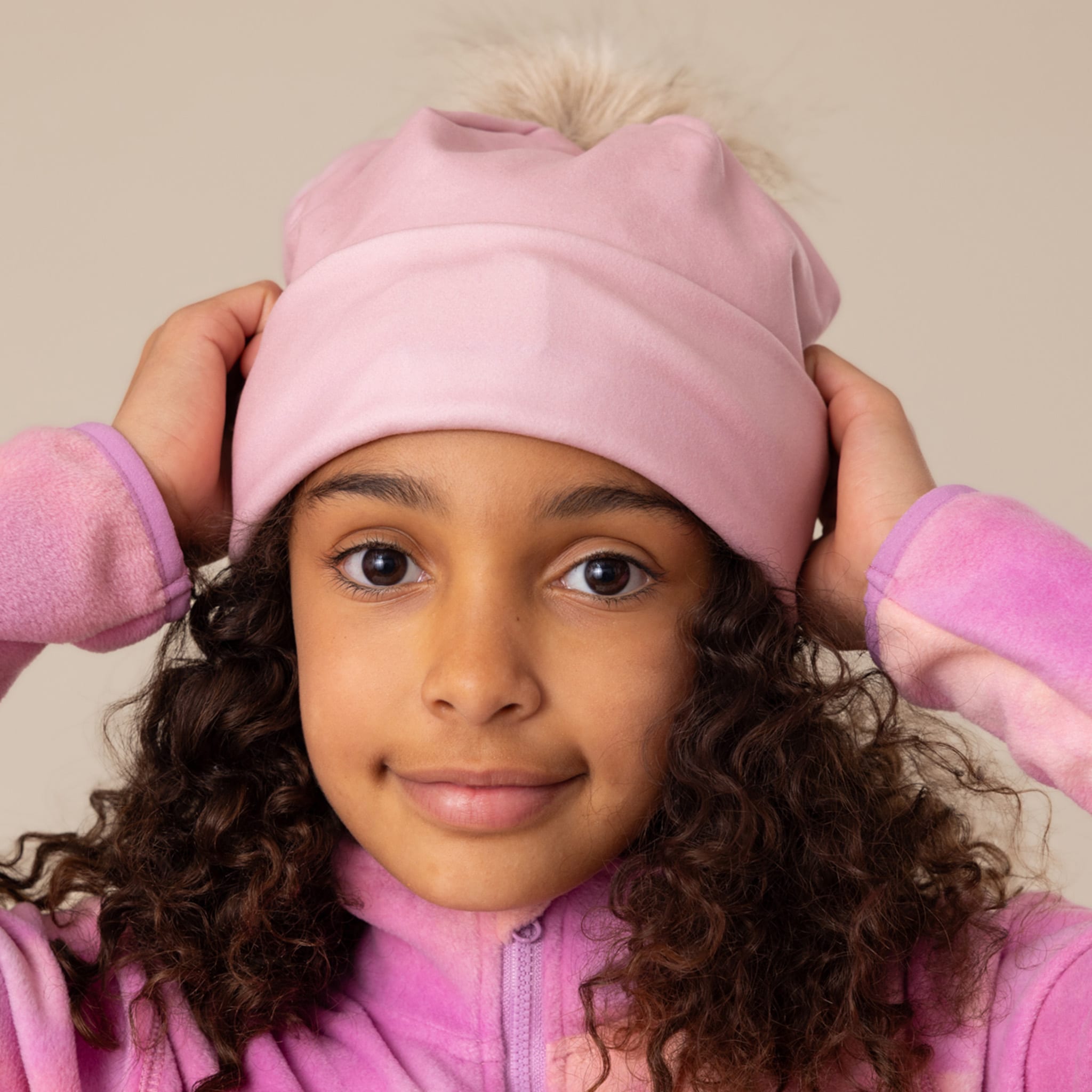 Pink Lined Beanie 7-14 – CLÉMENT