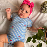 Cache-couche Rayé Cerise 3-24mois