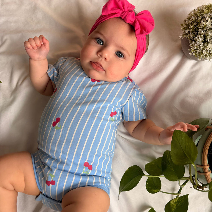 Cache-couche Rayé Cerise 3-24mois