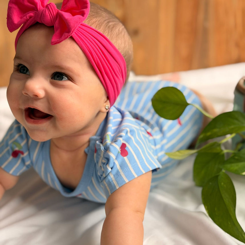 Cache-couche Rayé Cerise 3-24mois