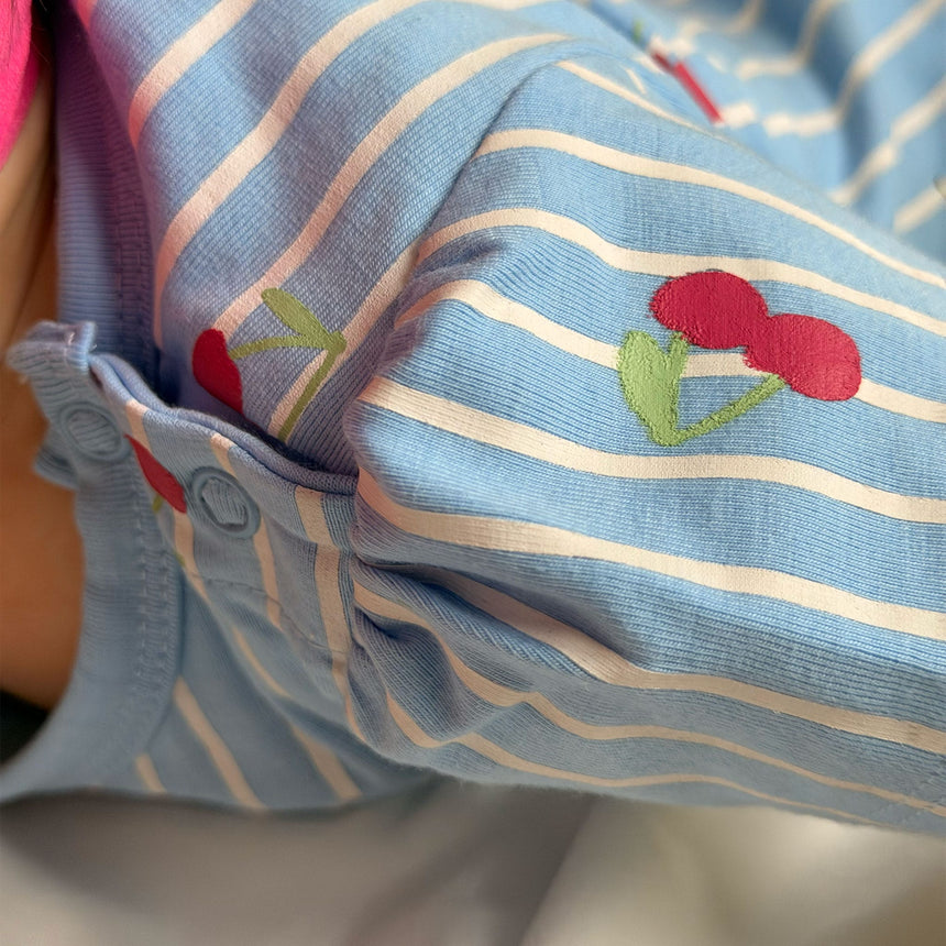 Cache-couche Rayé Cerise 3-24mois