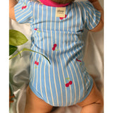 Cache-couche Rayé Cerise 3-24mois