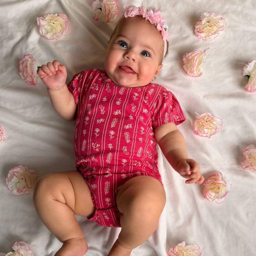 Cache-couche Rayé Fleurs 3-24mois