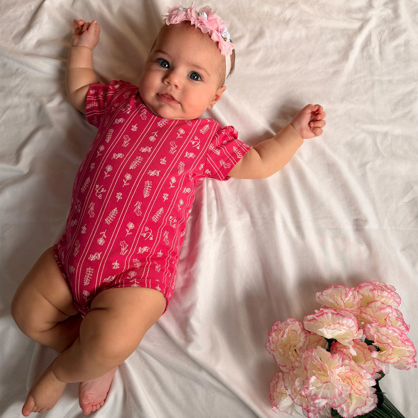 Cache-couche Rayé Fleurs 3-24mois